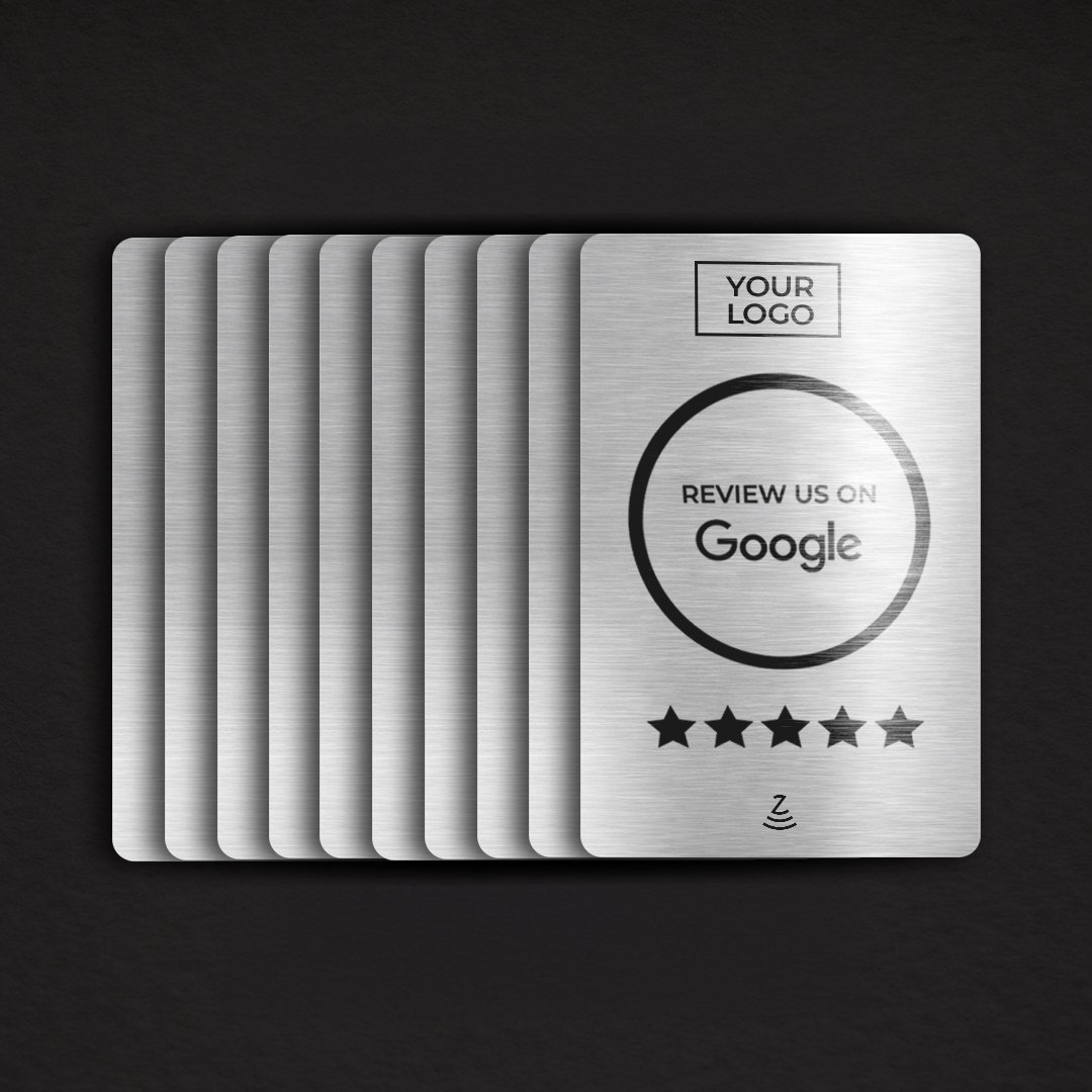 AI Google Review Silver Metal NFC Smart Card - Image 4