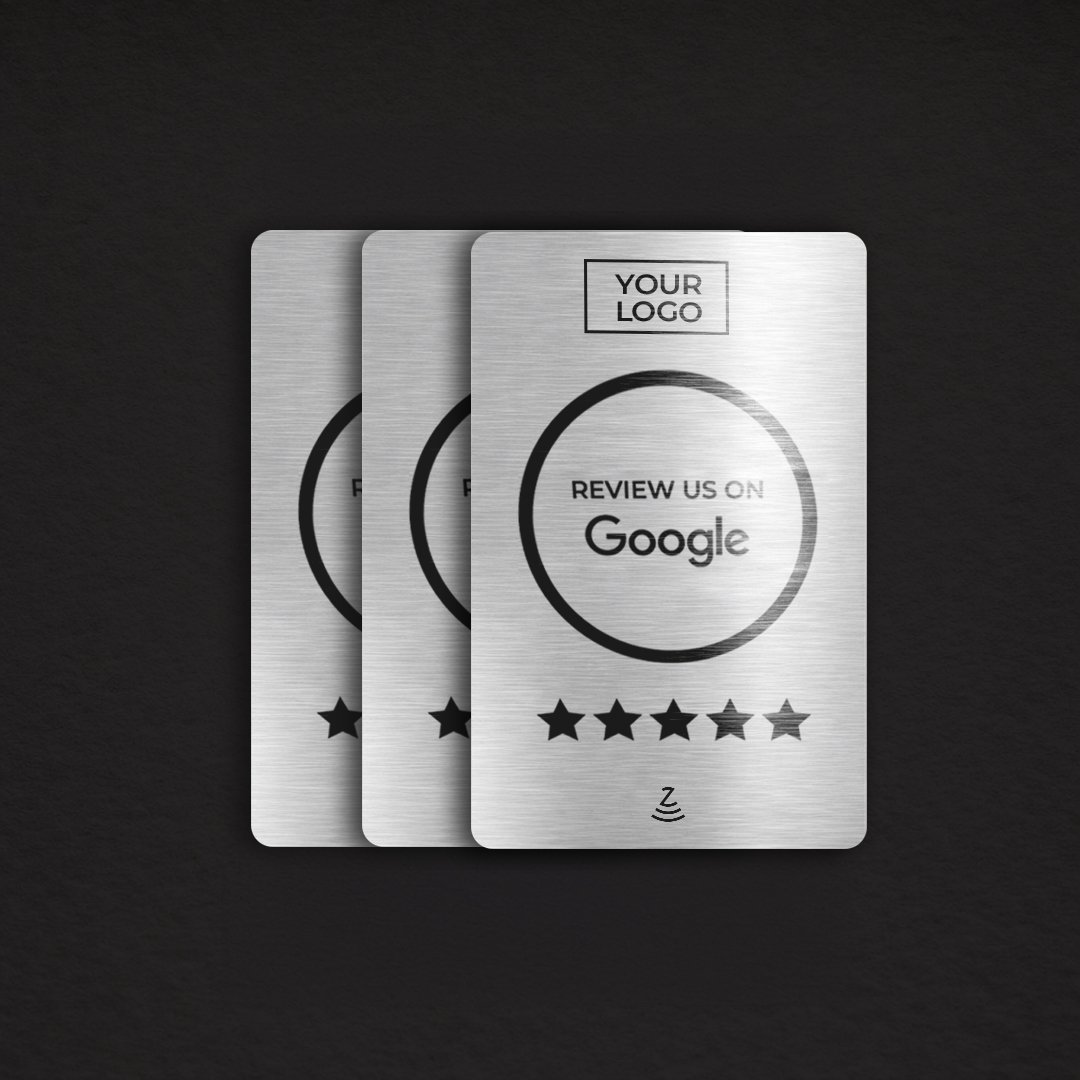 AI Google Review Silver Metal NFC Smart Card - Image 2
