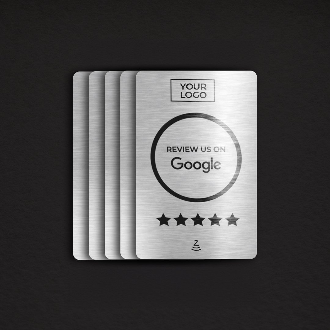 AI Google Review Silver Metal NFC Smart Card - Image 3