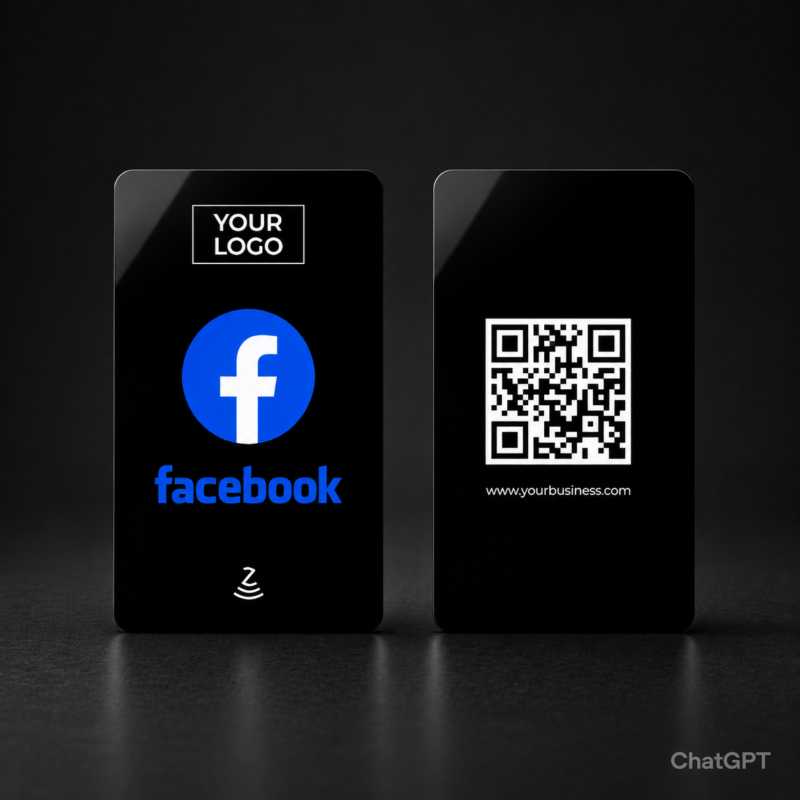 Facebook Black PVC NFC Smart Card